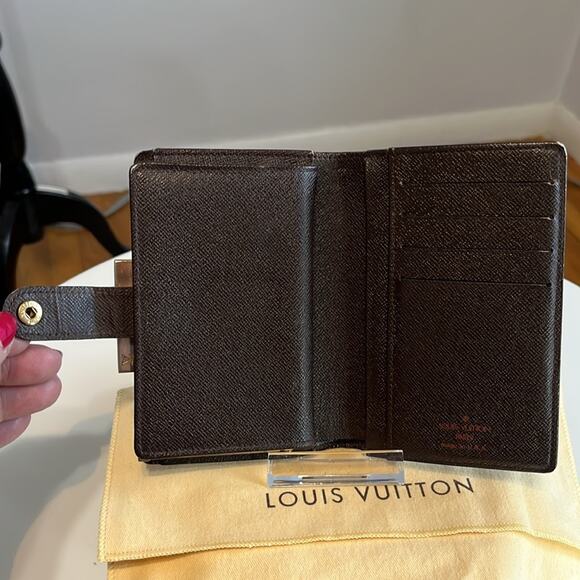 LOUIS VUITTON Vintage Kiss Lock Damier Porte Monnaie Billets Viennois Wallet EUC - Picture 4 of 15